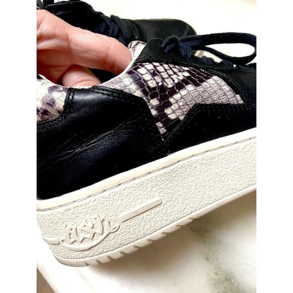 NEW ASH Fool STAR Snake Print Trimmed black Leather Platform Sneakers Size EU 38 - Picture 5 of 14
